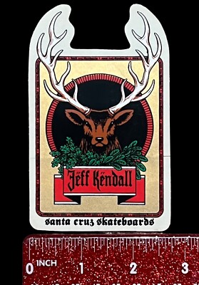 Vintage 1990 Jeff Kendall SANTA CRUZ Skateboard Sticker Jager