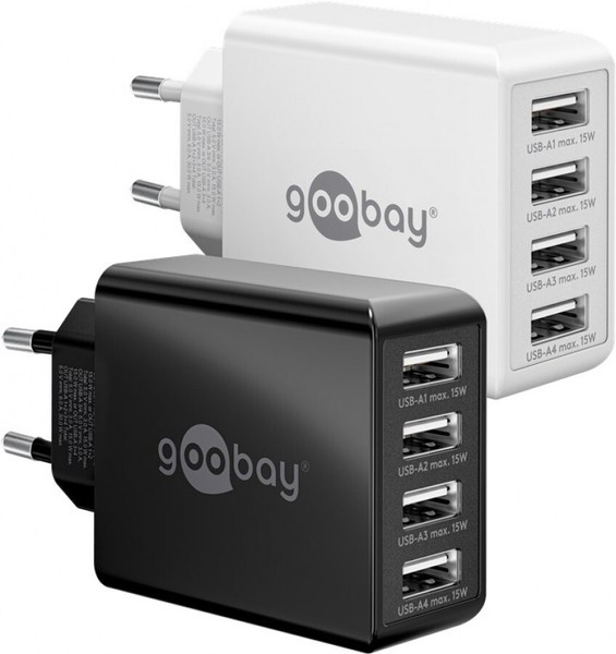 USB-A Multiport-LadegeräT (30 W) Schwarz 4X Usb-A-AnschlüSse-image