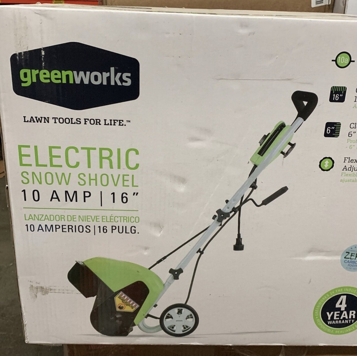 GreenWorks 26022 10 Amp 16-inch Corded Snow Shovel 841821003074| eBay