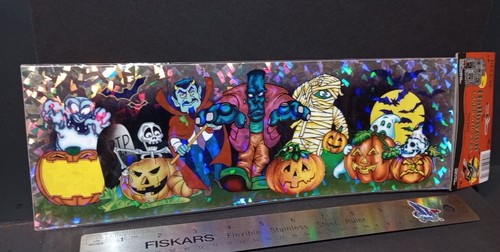 Vintage Stickers Halloween Laser Prism Sticker Pack 2 Different Sheets VERY RARE - Picture 4 of 10
