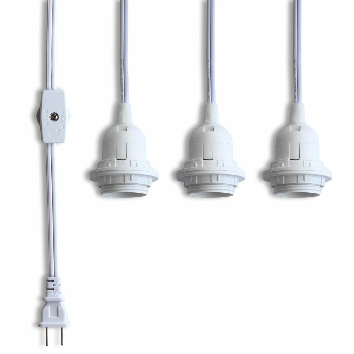 BULK PACK 6 Triple Socket Pendant Light Cord Kits for Lanterns E26 19FT Swi