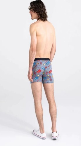 SAXX Men’s Vibe Boxer Briefs S Beer Olympics BallPark Pouch, Moisture Wicking - Picture 3 of 6
