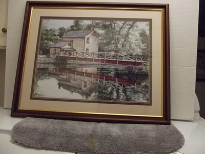 Vintage Dan Campanelli Artist ''Reflecting House on the Lake: scene signed print