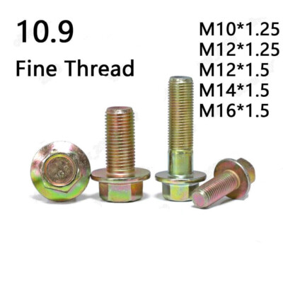 Farbe Zink 10,9 Stahl Feingewinde Sechskant Flansch Schrauben M10 M12 M14 M16