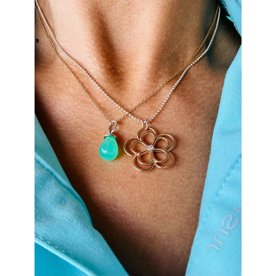 蒂芙尼开放式花卉钻石18k玫瑰金吊坠 — 第 3/4 张图片