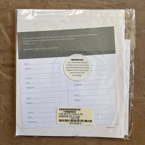 Apple iLife '05 5.0 2005 NFR Software CD, (2Z691-5171-A) NEW - Picture 2 of 2