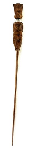 "Cuchara y cuchillo para servir de madera tribal vintage de teca de 15"" de largo" - Imagen 8 de 11