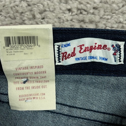 Red Engine Scorcher Jeans Women's Sz 27x29 Signature Rise Super Skinny Dark Wash - Picture 7 of 14