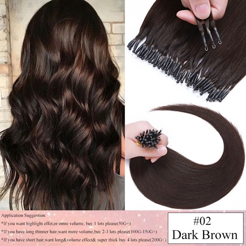 Nano Ring Tip Hair Extensions Remy Human Hair Micro Bead THICK 150G NANO BEADS - Picture 23 of 43