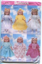 BUTTERICK 5329 18" DOLL FORMAL DRESSES W/ VARIATIONS UNCUT 1997