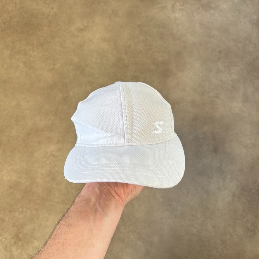 Starter Baseball Hat Mens Mesh Embroidered Sports Fitted Cap White image 2