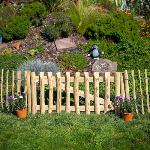 Steckzaun Holz Beet Rasen Baum Einfassung Umrandung Garten Roll Staketen Zaun - Bild 11 von 30