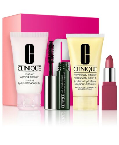 Clinique 4 pc Happy Skin Essentials - Cleanser, Moisturizer, Mascara & Lip Pop - Picture 3 of 4