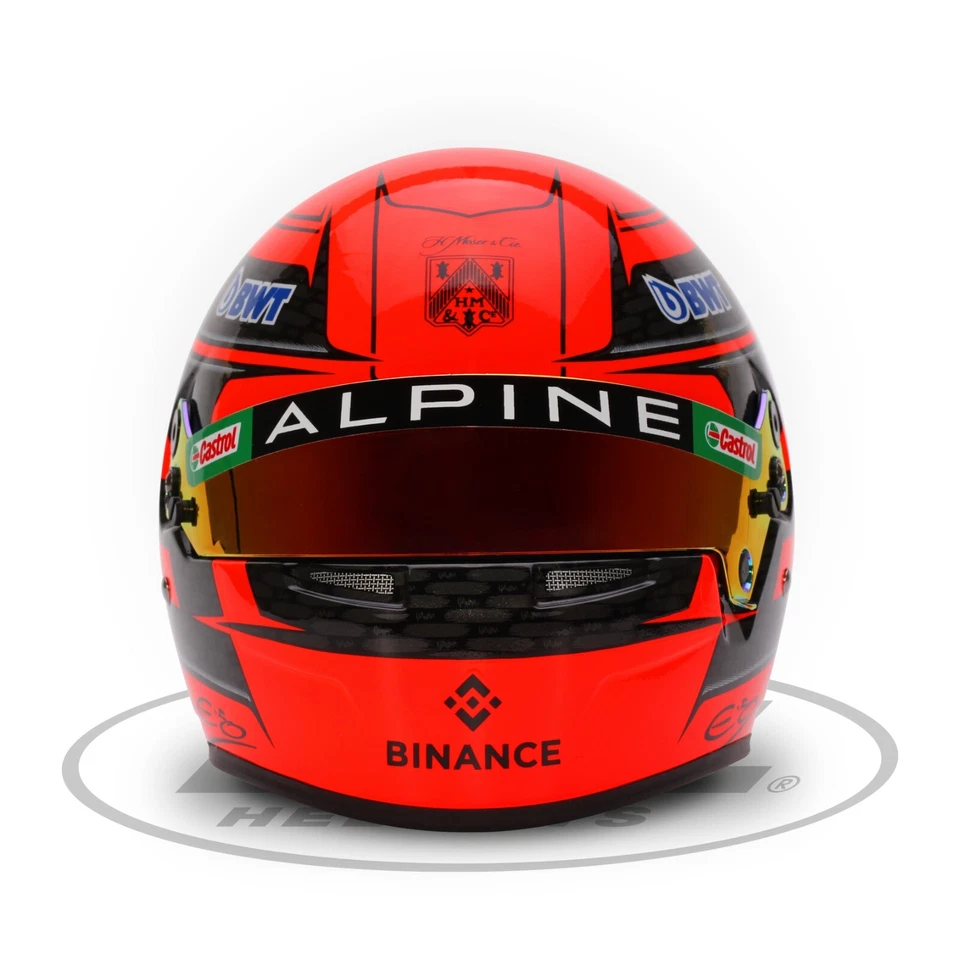 Alpine F1 Esteban Ocon 1/2 Echelle Mini Réplique Casque 2024 Rouge/Noir Cloche - Photo 2/4