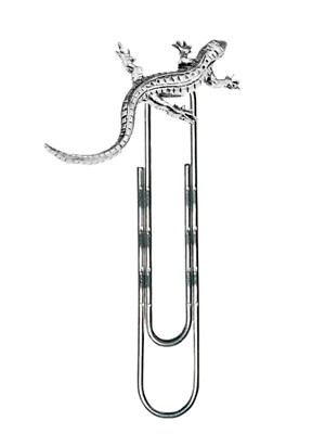 C8 Lizard fine English Pewter on a slide clip bookmark Holder book page