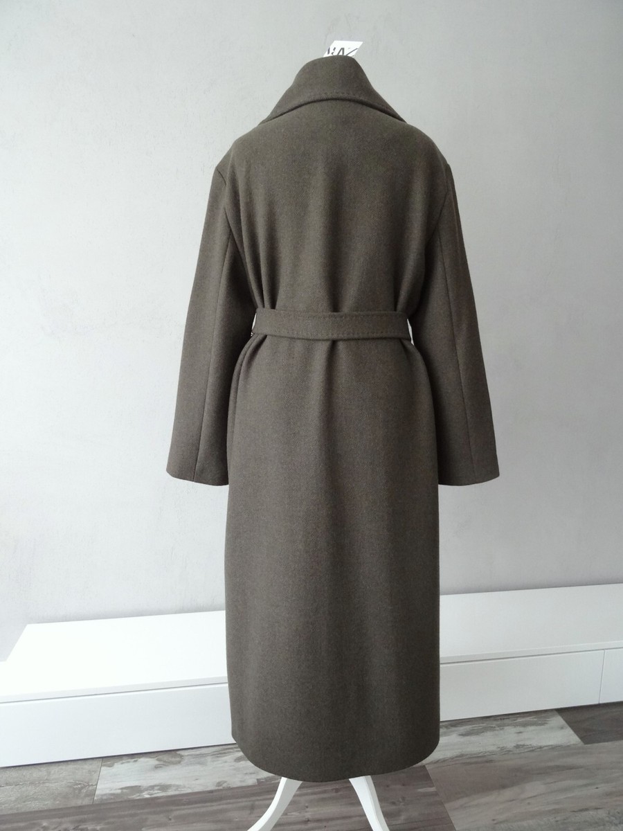 ZARA ZW COLLECTION BROWN WOOL BLEND COAT WITH BELT SIZE M | eBay