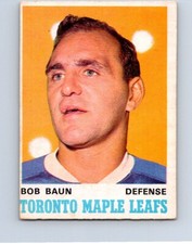VINTAGE  NHL HOCKEY CARD OPC 1970 BOBBY BAUN TORONTO MAPLE LEAFS NO453