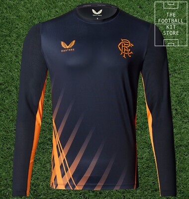 Rangers Training Shirt Mens Glasgow Rangers Castore Top Black