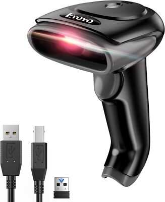 Eyoyo 2D Handheld Wireless Bluetooth Barcode Scanner USB Wired Barcorder Reader