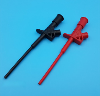 1Pair Insulated High Voltage Test Hook Clip Flexible Shaft With 4mm Connection