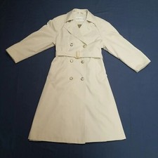 Women's Beige Double Breasted Coat Dannimac Trench Mac Macintosh Coat Uk 12p