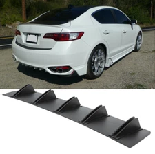 For Acura ILX TLX Black 5 Fins Rear Lower Diffuser Bumper Lip Wing Splitter