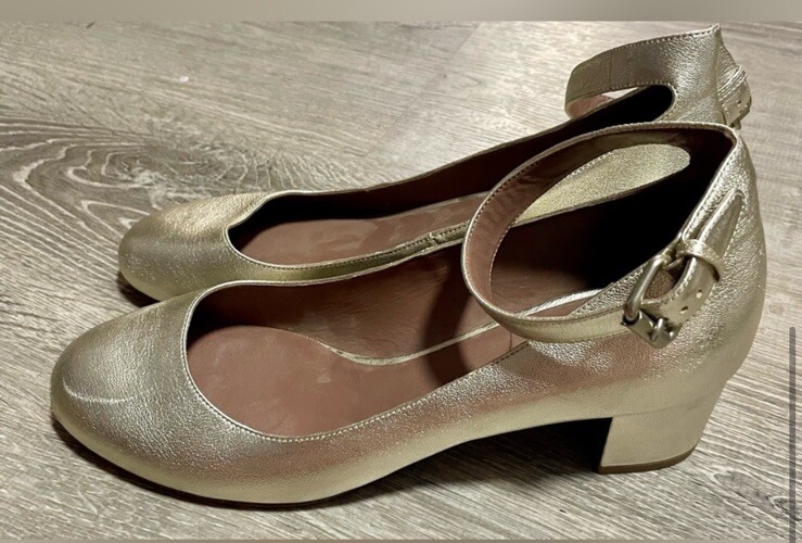 Escarpins Or Tabitha Simmons Viva - Taille US 9.5 (39.5), Bride Cheville, Neufs Sans Boîte, Fabriqués En Italie
