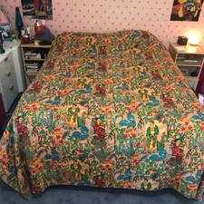 Indian Handmade Quilt Vintage Kantha Bedspread Throw Cotton Blanket Gudari