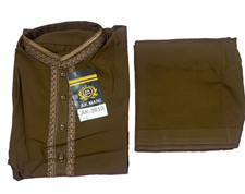 Pakistani Shalwar Kameez Mens Style ReadyMade Brown Color Size Medium AK-3810