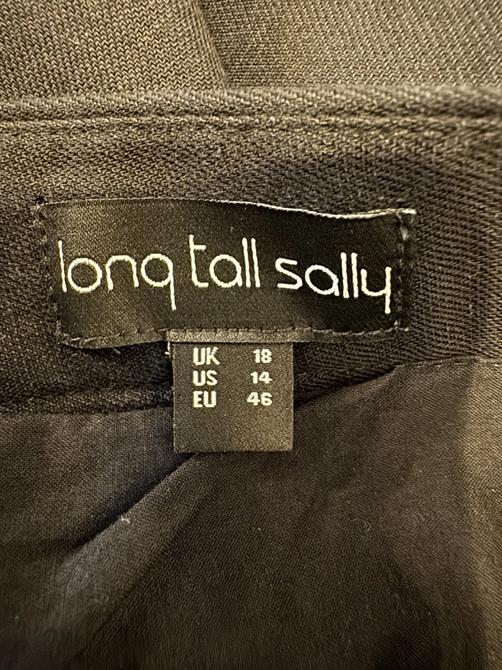 Long Tall Sally Size 18 Button Front Linen Skirt Black Midi Length — 第 4/4 张图片
