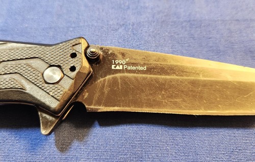 KERSHAW KNIFE 1990 BRAWLER - TANTO POINT - ASSISTED OPENING - GOOD CONDITION 4" - Picture 4 of 6