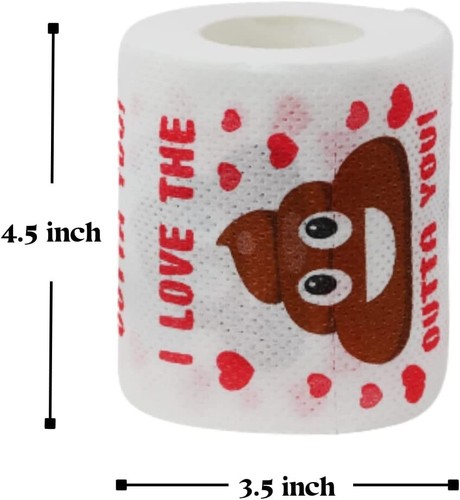 Papel higiénico divertido de San Valentín | Emoji de caca regalo para esposo - Imagen 2 de 8