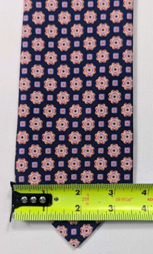 Brioni Silk Neck Tie Blue Purple Starburst Geometric Handmade Men's 3.5" x 62" - Picture 8 of 9