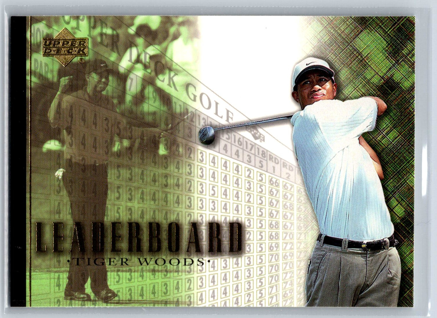 2001 Upper Deck Tiger Woods Rookie Leaderboard RC #90