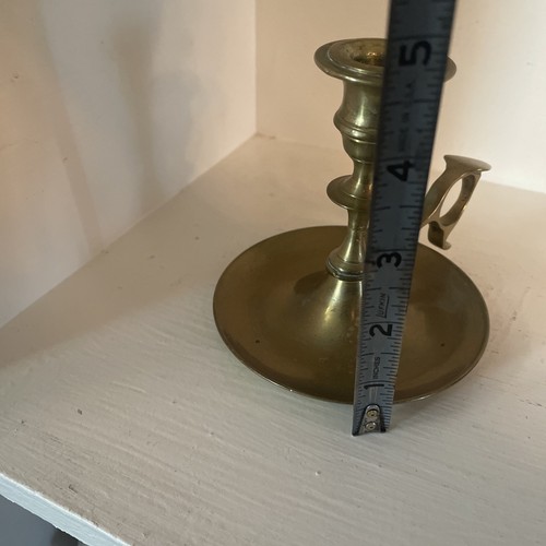 Vintage Messing Kammer Stab Kerzenhalter mit Griff tolle Patina - schön!! - Bild 9 von 9