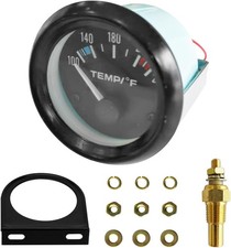 2" 52mm Water Temperature Gauge, 100-250  Water Temp Gauge Meter Kit with LED B