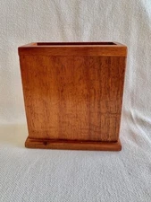 CURLY KOA WOOD Hawaii Pieced  Pencil Holder HAND MADE  4.25"H x 4"W x 2.25"D