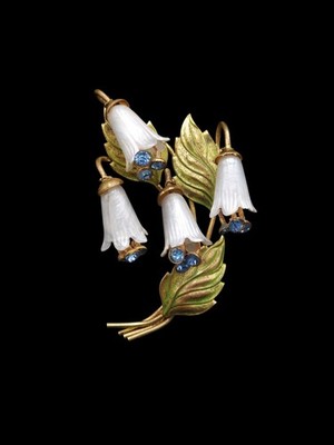 Rare Early Miriam Haskell Flower Spray Tulip Brooch Celluloid Flowers 