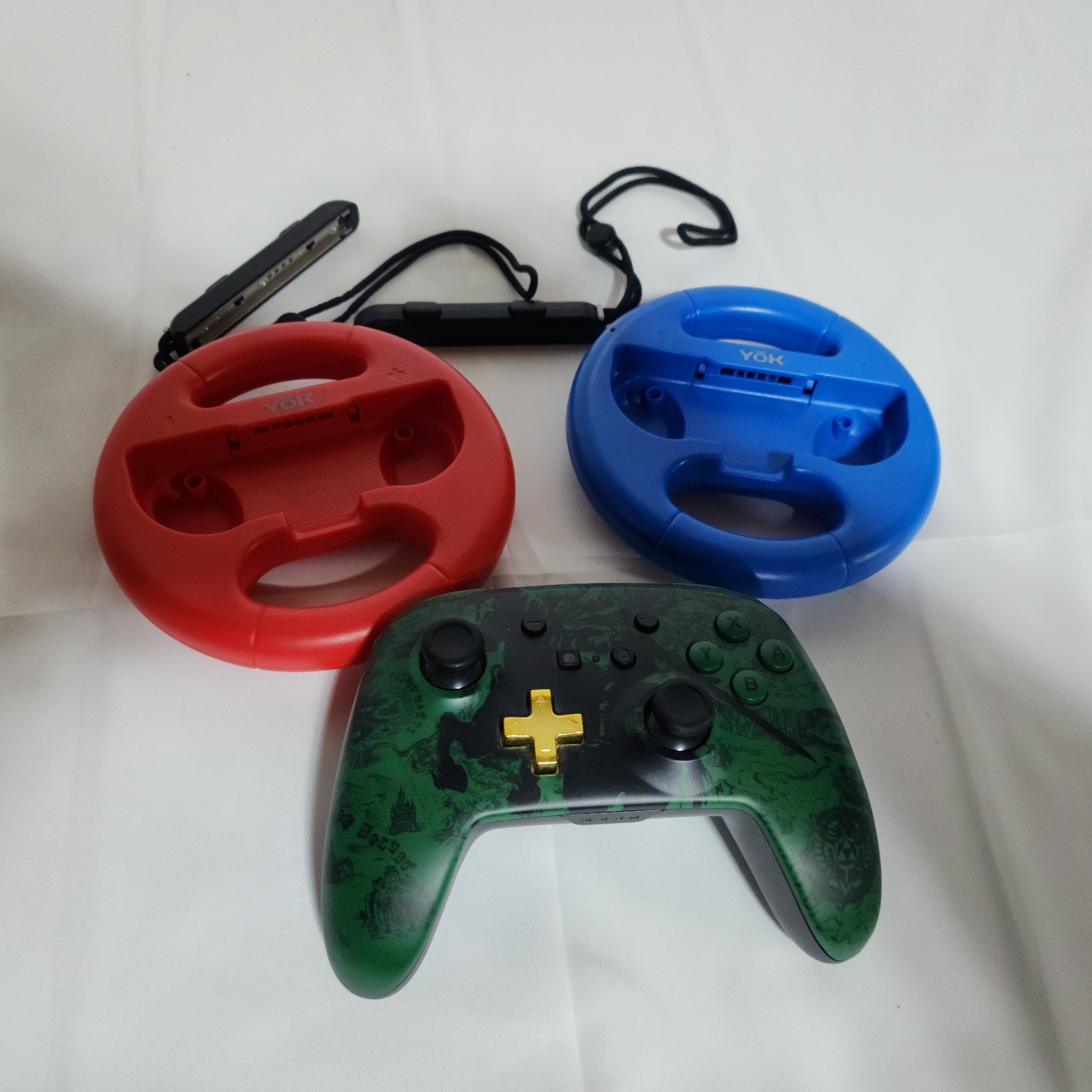 Nintendo Switch Accessories Lot Joycon Straps Zelda Controller Wheels Extras