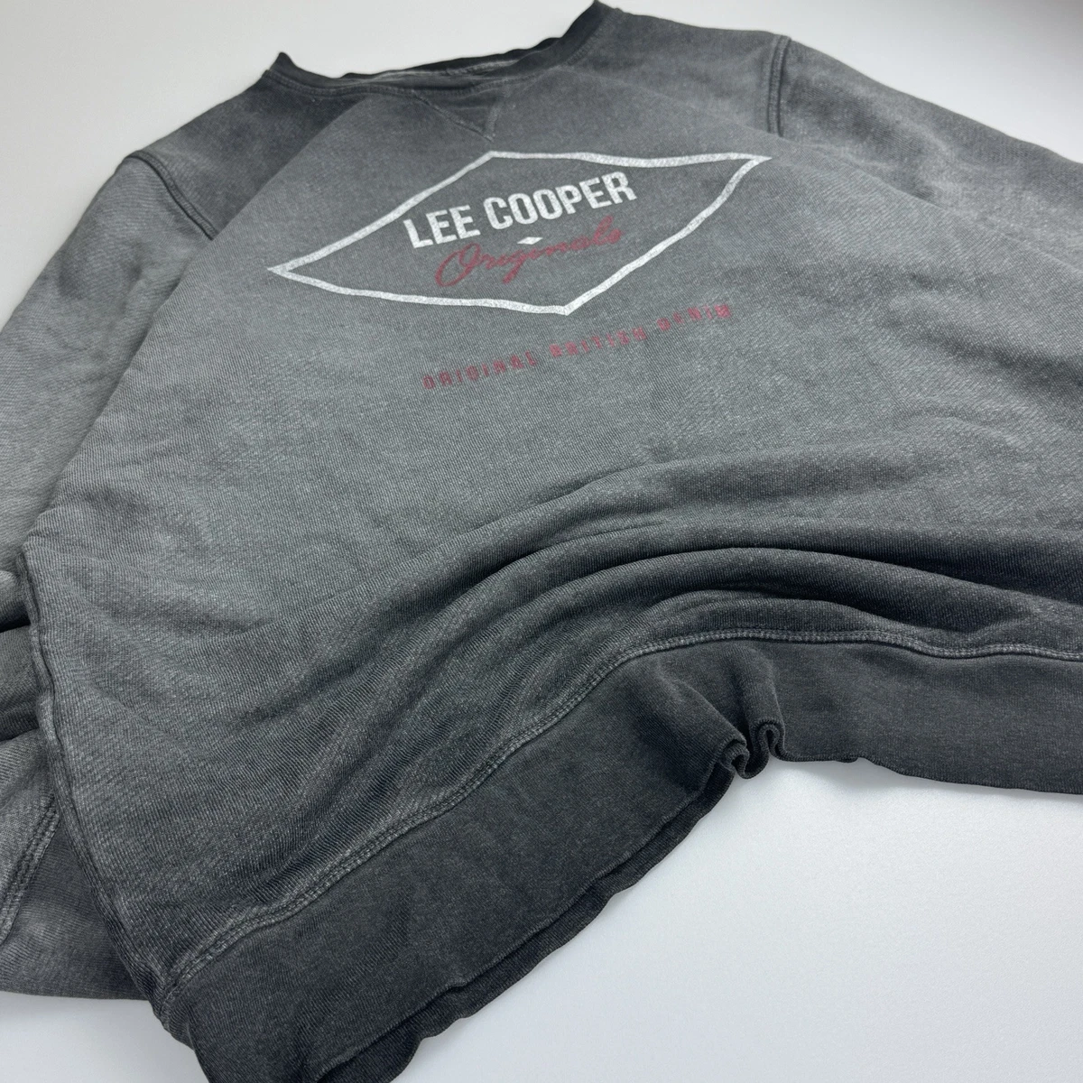 Sudadera Lee Cooper Pullover Para Hombre Talla XL Negra Gris Estilo Y2K Ropa de Calle