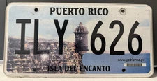 Puerto Rico License Plate 2006 Isla De Encanto Morro Castle ILY 626