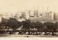 England, the Tower of London, Vintage albumen print, mounted with legend