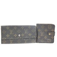 LOUIS VUITTON LV 2 Set Credit Compact Zip Wallet Monogram Leather BN 02KC753