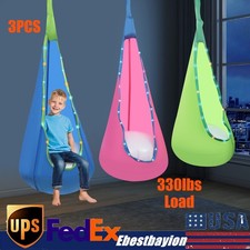 Upgraded Kids Nest Swing Chair w/Light, Hanging Seat Hammock for Indoor Outdoor