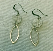 Boucles D'oreilles Anciennes Dormeuses Pendantes En Argent Massif