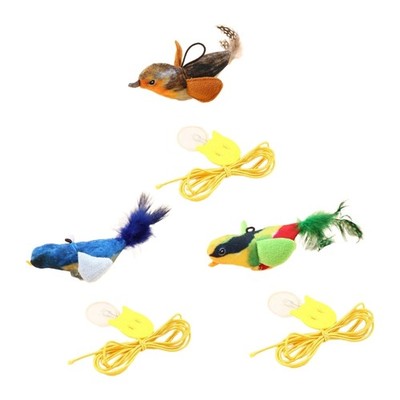 Cats Bird Toy Sparrow Teaser Realistic Interactive Play Chirping Entertainment