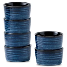 Ceramic 4 oz Ramekins,Small Souffle Dishes Set of 6, Mini Baking Bowls for Ki...