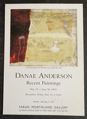 art postcard OS Danae Anderson Recent Paintings  gallery exhibition invitation
