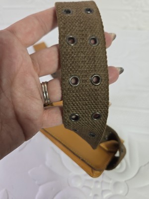 FREE PEOPLE BROWN Leather Canvas Size S/M Belt with 2  display picture 2