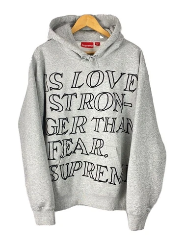 Sweat à capuche Supreme L coton gris uni occasion